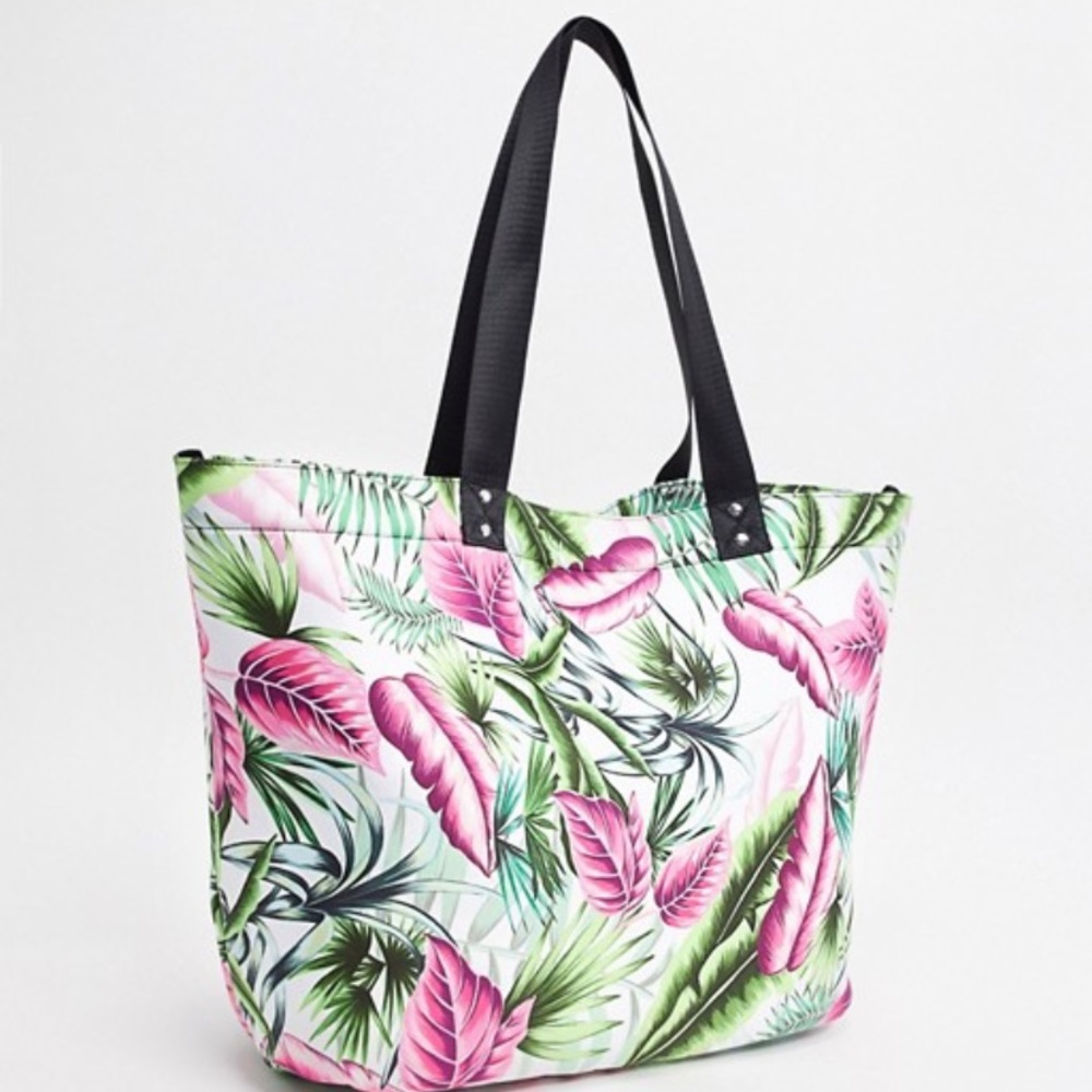 ASOS scuba palm print tote bag NWT